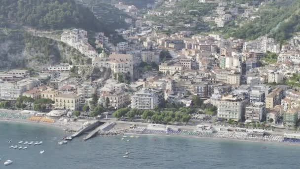 Maiori Tatil Köyünün Insansız Hava Aracı Sineği Amalfi Kıyısı Talya — Stok video