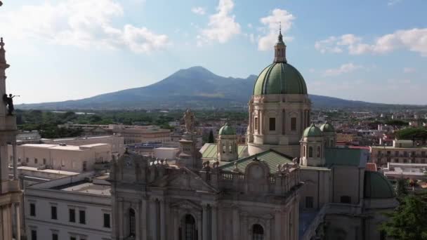 Церква Площі Бартоло Помпеї Папська Святиня Пресвятої Богородиці Розарію Помпеї — стокове відео