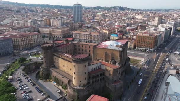 Vedere Aeriană Castelelor Castel Nuovo Castel Santelmo Din Napoli Italia — Videoclip de stoc