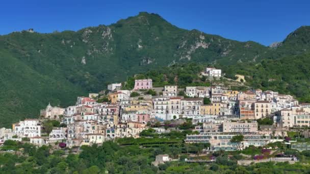 Vista Aérea Vietri Sul Mare Salerno Sur Italia Hermosa Vista — Vídeos de Stock