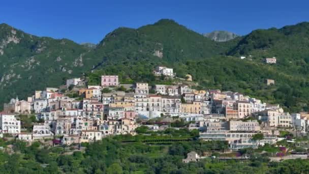 Talya Vietri Konsolosu Mare Salerno Nun Hava Manzarası Yukarıdan Deniz — Stok video