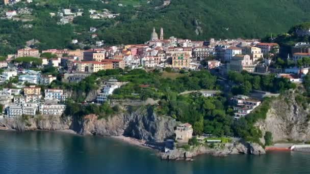 Panoramatický Pohled Vietri Sul Mare Salerna Itálie Amalfitana Italská Pobřežní — Stock video