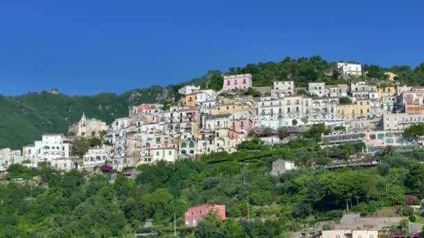 Panoramatický Pohled Vietri Sul Mare Salerna Itálie Amalfitana Italská Pobřežní — Stock video