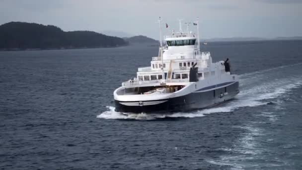 Norvège Vue Panoramique Été Incroyable Bateau Ferry Bateau Ligne Flottant — Video