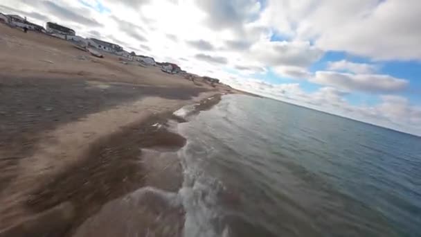 Fpv Klitmoller Smooth Waves Magical Sandy Beach Fabulous Blue Water — Video