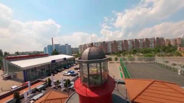 Fpv Vue Depuis Drone Volant Vieux Phare Phare Sur Une — Video