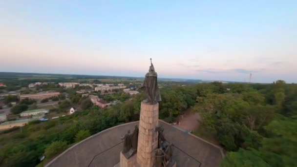 Fpv Oekraïne Monument Voor Helden Van Bevrijdingsoorlog 1648 1654 Deel — Stockvideo