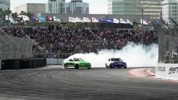 Long Beach California Сша Квітня 2023 Року Формула Drift Святкує — стокове відео