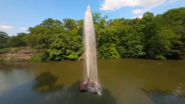 Uman Ukraine Arboretum Národní Park Sofiyivka Anglický Krajinný Zahradní Vodopád — Stock video