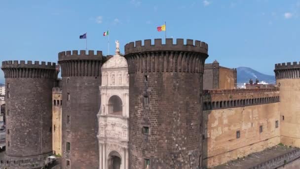 Pemandangan Napoli Italia Pandangan Udara Dari Pusat Sejarah Pandangan Drone — Stok Video