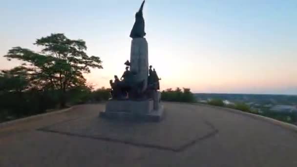 Fpv Ukraine Denkmal Für Die Helden Des Befreiungskrieges 1648 1654 — Stockvideo