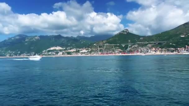 Αμάλφι Θέα Στην Ακτή Κατά Την Ανατολή Του Ηλίου Ιταλική — Αρχείο Βίντεο