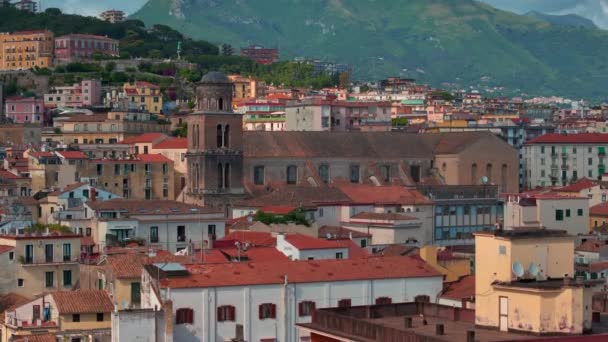 Vista Panorámica Salerno Italia Amalfitana Una Carretera Costera Italiana Provincia — Vídeo de stock