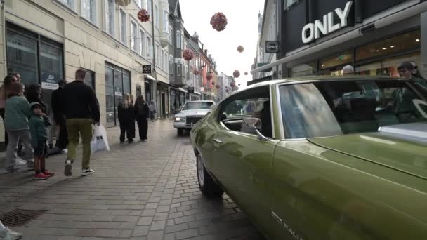Viborg Danimarka Ağustos 2023 Antika Araba Danimarka Vintage Car Festivali — Stok video