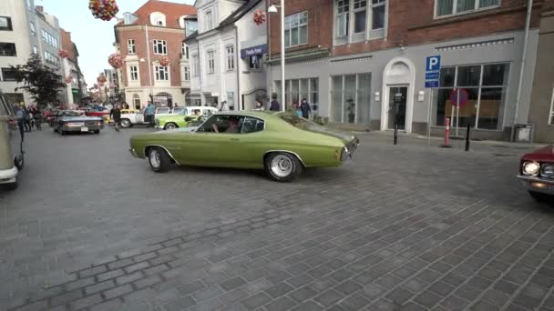 Віборг Данія Серпня 2023 Античний Автомобіль Vintage Car Festival Данії — стокове відео