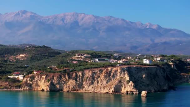Kreta Griechenland Drohnenschuss Aus Der Luft Falassarna Strand Chania Lagune — Stockvideo