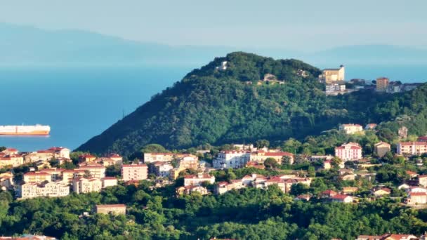 Amalfi Pobřeží Letecký Výhled Při Východu Slunce Italské Pobřeží Blízkosti — Stock video