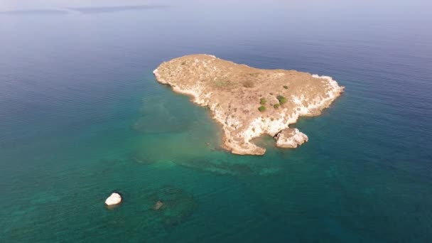 Kreta Yunani Tembakan Pesawat Tanpa Awak Pantai Falassarna Chania Laguna — Stok Video