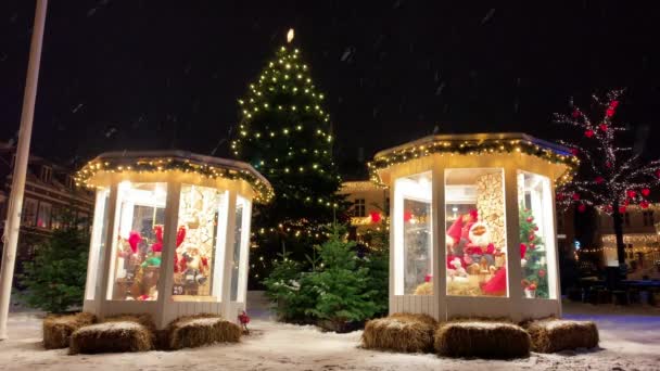 Decorato Vacanze Natale Danimarca Copenaghen Viborg Dello Shopping Nel Centro — Video Stock