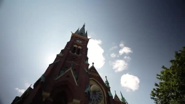 Zeitraffer Ansicht Der Oscar Fredriks Kirche Erbaut April 1893 Von — Stockvideo