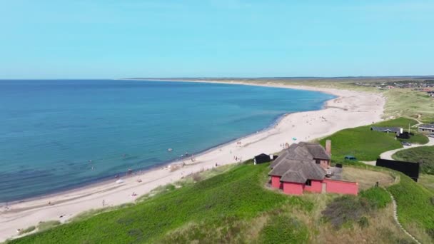 Klitmoller Smooth Waves Magical Sandy Beach Fabulous Blue Water Danmark — Stockvideo