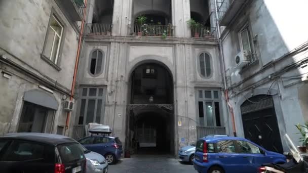Uitzicht Oude Gezellige Straat Italië Architectuur Bezienswaardigheid Van Rome Milaan — Stockvideo