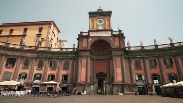 Neapel Italien August 2023 Piazza Dante Dante Platz Mit Buchhandlung — Stockvideo