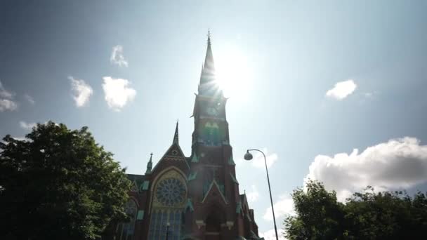 View Der Oscar Fredriks Kirche Erbaut April 1893 Von Bischof — Stockvideo