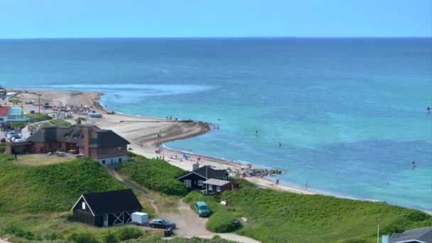 Klitmoller Smooth Waves Magical Sandy Beach Fabulous Blue Water Denemarken — Stockvideo