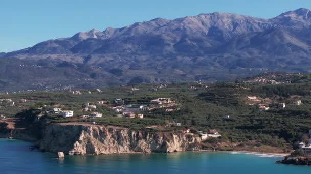 Kreta Grecja Strzał Drona Lotniczego Plaża Falassarna Chanii Laguna Elafonisi — Wideo stockowe