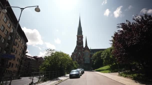 Gereja View Dari Oscar Fredriks Dibangun Pada April 1893 Oleh — Stok Video