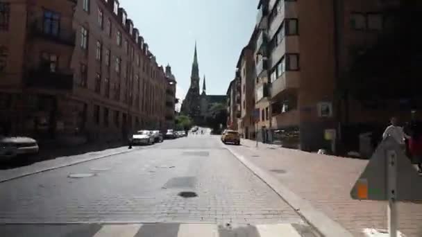 Gotemburgo Suecia Marzo 2023 Hiperlapso Timelapse Vista Iglesia Oscar Fredriks — Vídeo de stock