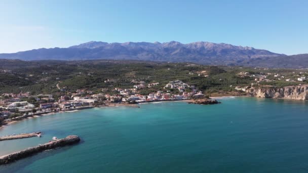 Creta Grecia Drone Aereo Spiaggia Falassarna Chania Laguna Elafonisi Falassarna — Video Stock