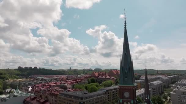 Fassbergs Kirka Вид Воздуха Гётеборг Швеция Вид Воздуха Центр Города — стоковое видео