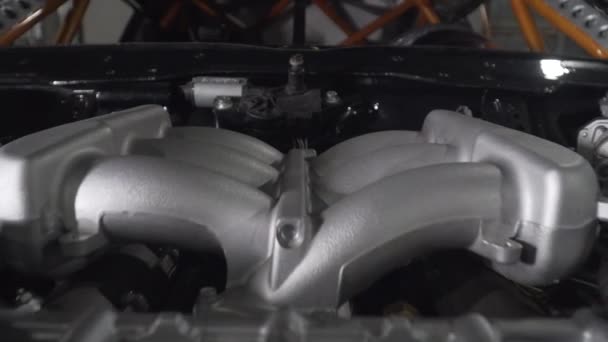 Нью Йорк Сша 2021 Тюнинг Кар Двигатель Гараже Дрейфующий Автомобиль — стоковое видео