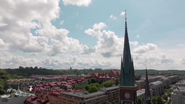 Fassbergs Kyrka Pemandangan Udara Gothenburg Swedia Pemandangan Udara Pusat Kota — Stok Video