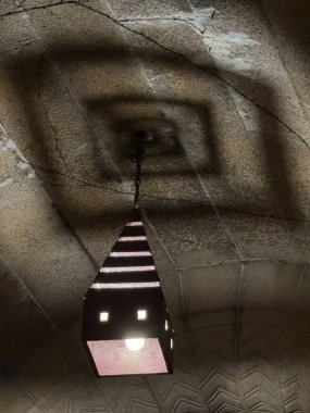 Gece duvar için duvar lambası, gaz lambası yakın çekim görüntüsü