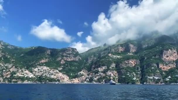 Αμάλφι Θέα Στην Ακτή Κατά Την Ανατολή Του Ηλίου Ιταλική — Αρχείο Βίντεο