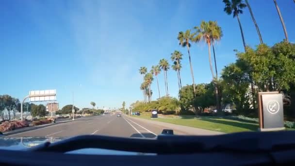 앤젤레스 캘리포니아 2023 캘리포니아 미국에서 고속도로에 유리창을 차에서 초점화된 드라이브웨이 — 비디오