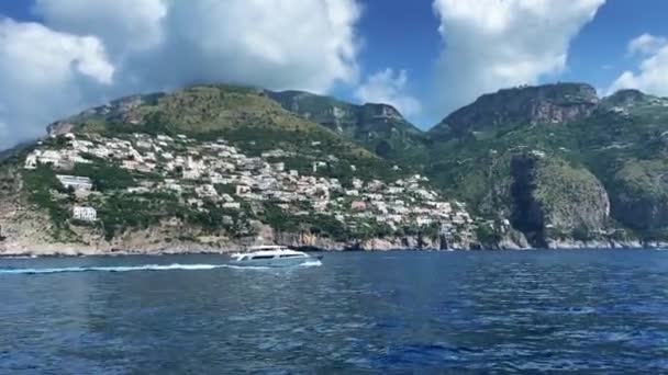 Vista Costeira Amalfi Nascer Sol Litoral Italiano Perto Nápoles Cidades — Vídeo de Stock