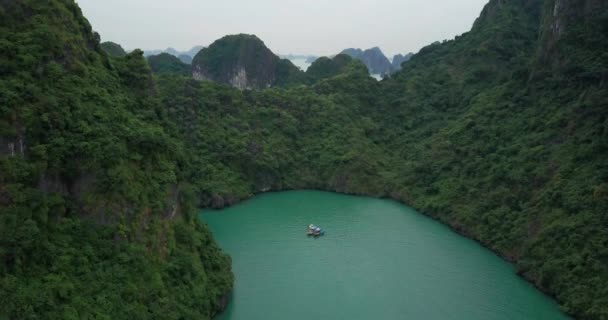 Asien Sureste Asia Vietnam Norte Son Mountains Karst Mountains Island — Vídeos de Stock