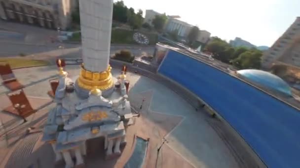 Kiev Ukrayna 2021 Fpv Kiev Anıtı Bağımsızlık Meydanı Bağımsızlık Anıtı — Stok video