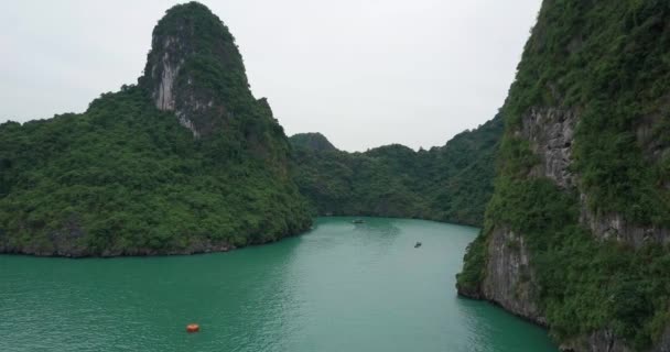Vietnam Reiseziel Reisetourismus Auf Entdeckungsreise Schöne Landschaft Halong Bay Blick — Stockvideo