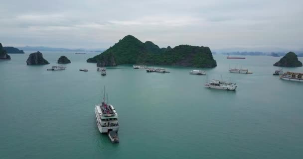 Vietnam Travel Destination Tour Tourism Exploring Beautiful Landscape Halong Bay — Stock Video