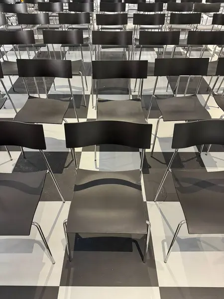 Rows of Chairs Indoors, Big empty modern seminar, conference hall