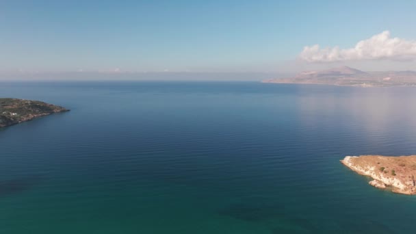 Crete Greece Aerial Drone Shot Falassarna Beach Chania Elafonisi Lagoon — Stock Video