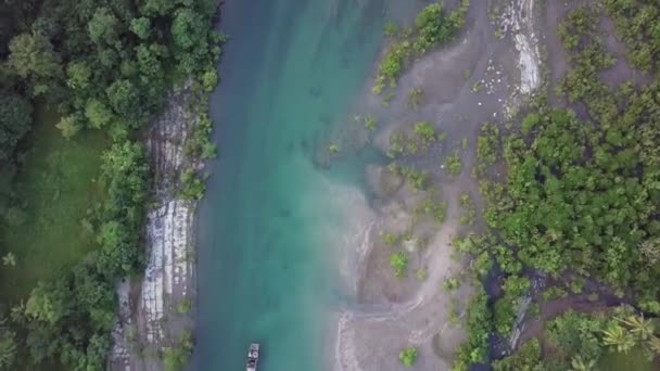 Paysage Pittoresque Nature Incroyable Île Avec Bateau Pour Voyageur Baie — Video
