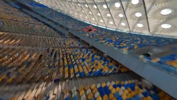 Fpv 경기장 게임과 팬들과 상단에서 경기장까지의 경기장 키예프 우크라이나 경기장 — 비디오