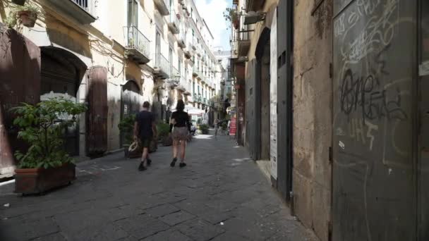 Napels Italië Mei 2023 Een Straat Het Oude Historische Centrum — Stockvideo