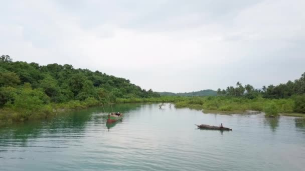 Традиційна Культура Таїланду Концепція Стилю Життя Рибалки Вид Рибальський Човен — стокове відео
